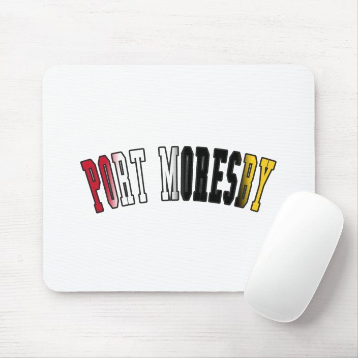 Port Moresby in Papua New Guinea National Flag Colors Mousepad