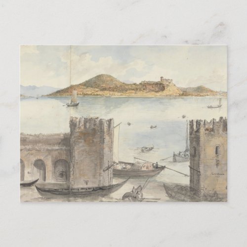 Port of Arona 1795 Charles Gore  Postcard