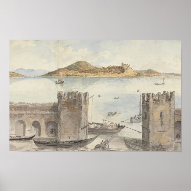 Port of Arona (1795) Charles Gore  Poster (Front)
