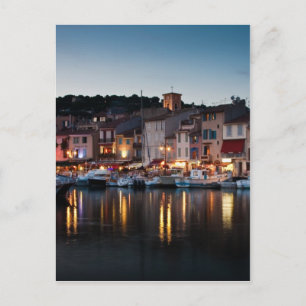 Port of Cassis at night Postcard