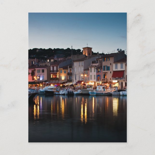 Port of Cassis at night Postcard (Front)