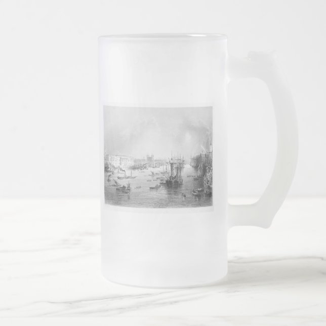 Port of London 1840 Frosted Glass Beer Mug (Right)