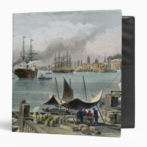Port of New Orleans engraved by DG Thompson 3 Ring Binder