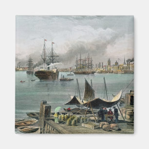 Port of New Orleans, engraved by D.G. Thompson Magnet