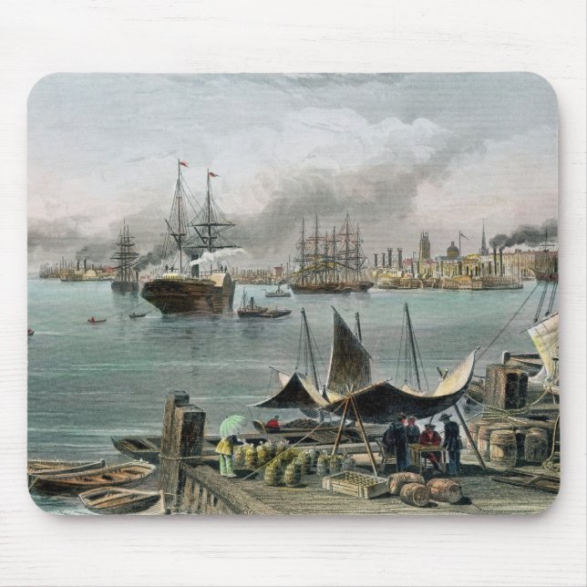 Port of New Orleans, engraved by D.G. Thompson Mouse Pad (Front)