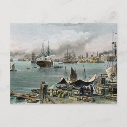 Port of New Orleans engraved by DG Thompson Postcard
