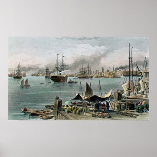 Port of New Orleans engraved by DG Thompson Poster