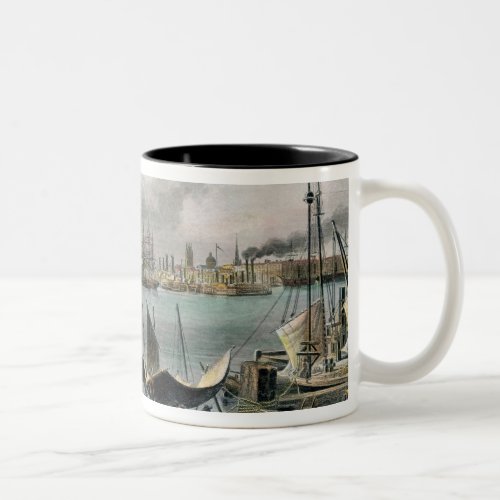 Port of New Orleans engraved by DG Thompson Two_Tone Coffee Mug