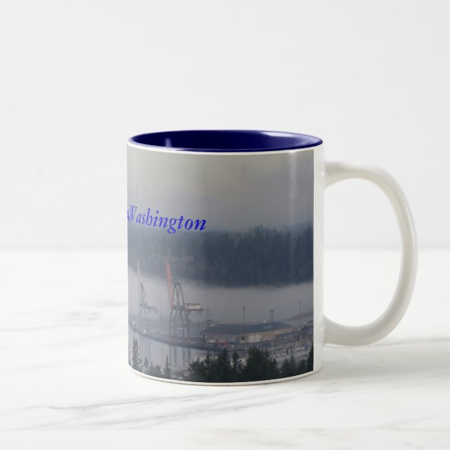 Port of Olympia, Washington Two-Tone Coffee Mug (Right)