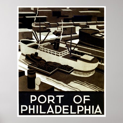 Port of Philadelphia WPA Poster