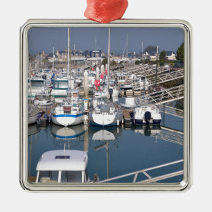 Port of Saint-Vaast-la-Hougue in France Metal Ornament