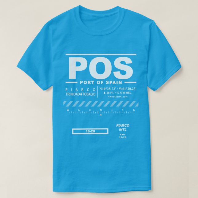 Port of Spain Piarco International Airport POS T-Shirt (Design Front)