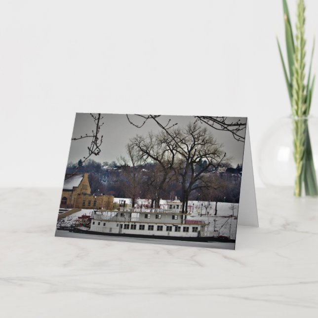 "Port of St. Paul Riverboat" Christmas Card (Front)