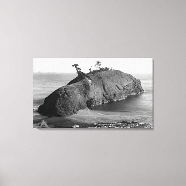 Port Orford, Oregon View of Battle Rock Coast Canvas Print (Front)