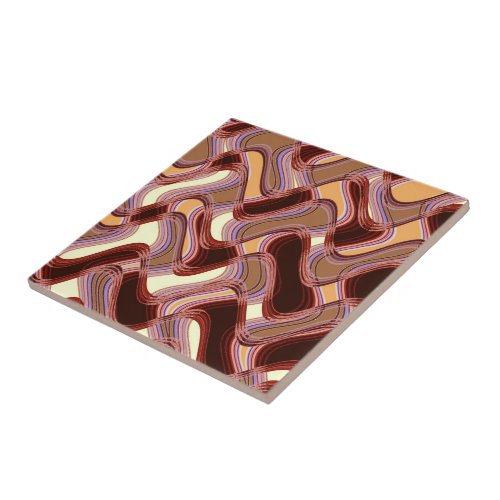 Port  Peach Ceramic Tile by Artist CL Brown