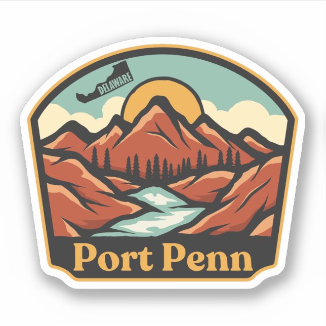 Port Penn, Delaware  Sticker (Front)