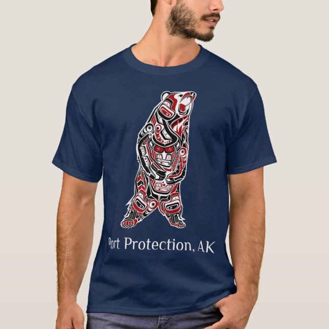 Port Protection Alaska Native American Brown T-Shirt (Front)