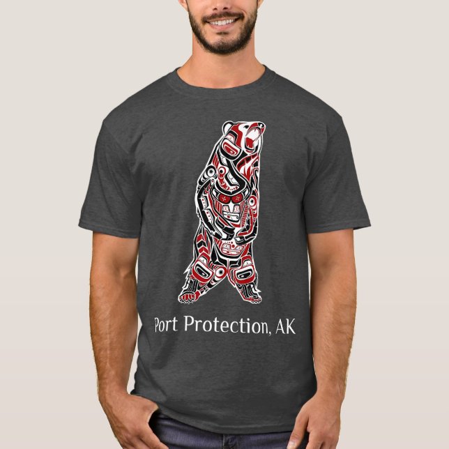 Port Protection Alaska Native American Brown T-Shirt (Front)