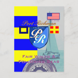 Port Richman Fair Winds Following Seas USA Postcard