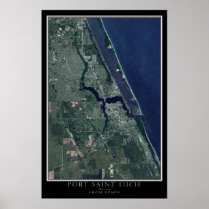 Port Saint Lucie Florida Satellite Poster Map