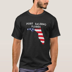 Port Salerno Florida USA State America Travel Flor T-Shirt