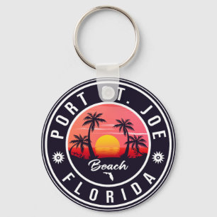 Port St. Joe Florida Retro Sunset Souvenir Keychain