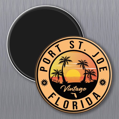 Port St Joe Florida Retro Sunset Souvenir Magnet