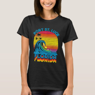 Port St Lucie Florida Retro Throwback Surf & Beach T-Shirt
