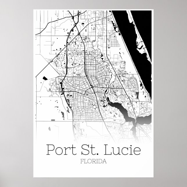 Port St. Lucie Map - Florida - City Map Poster (Front)