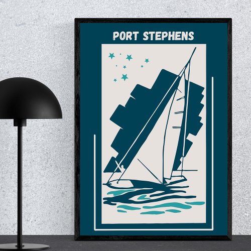 Port Stephens in Australia _ Vintage Sailing Poster