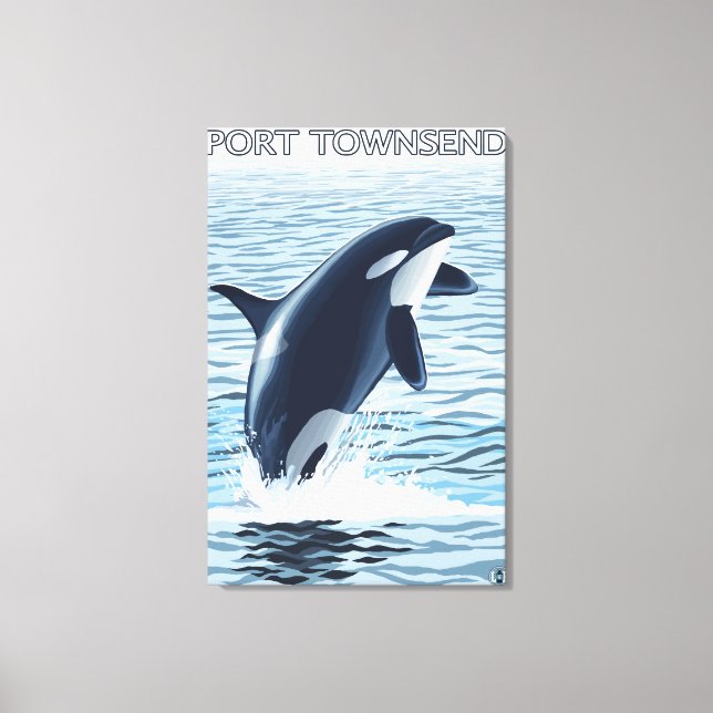 Port Townsend, WashingtonOrca Jumping Canvas Print (Front)