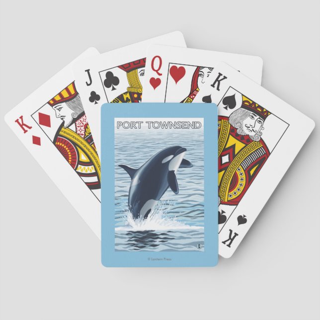Port Townsend, WashingtonOrca Jumping Poker Cards (Back)