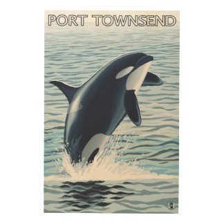 Port Townsend, WashingtonOrca Jumping Wood Wall Decor