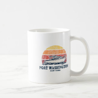 Port Washington Ny Vintage Boating 70s Retro Boat  Coffee Mug