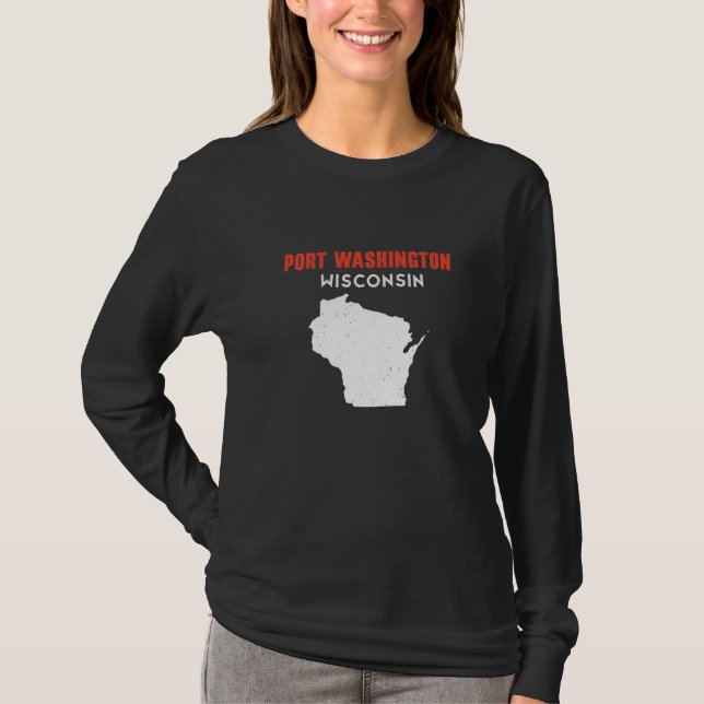 Port Washington USA State America Travel Montanan  T-Shirt (Front)