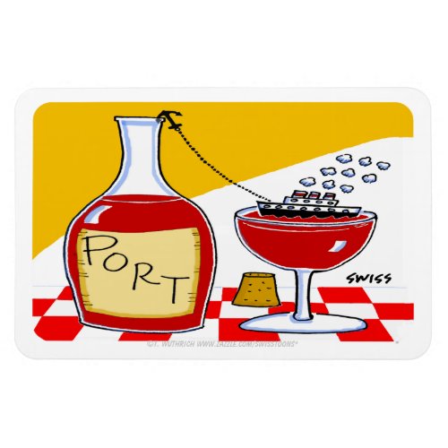 Port Wine Cartoon Humorous Tasting Party Favor Magnet