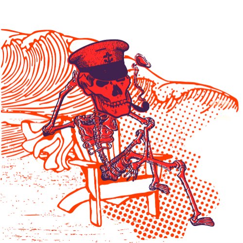 Porta_copos Big Red Skull at the Beach Coaster