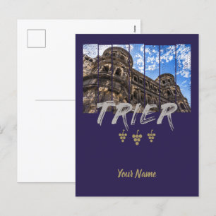 Porta Nigra in Trier vintage Moselle Souvenir Holiday Postcard