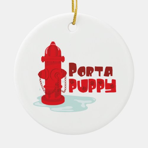 Porta Puppy Ceramic Ornament