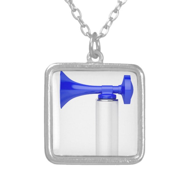 Portable air horn silver plated necklace (Front)