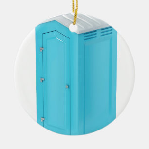 Portable chemical toilet ceramic ornament