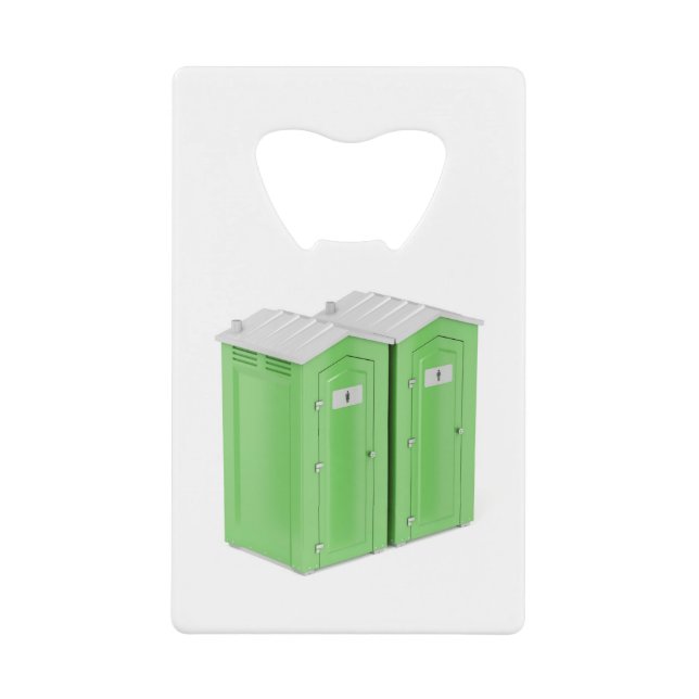 Portable chemical toilets credit card bottle opener (Front)