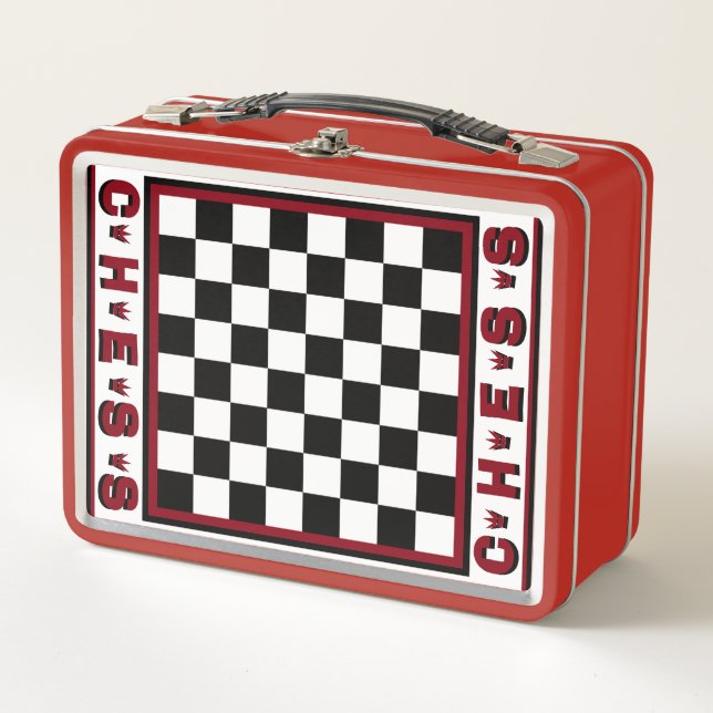 Portable Chess Board Metal Lunchbox (Front)
