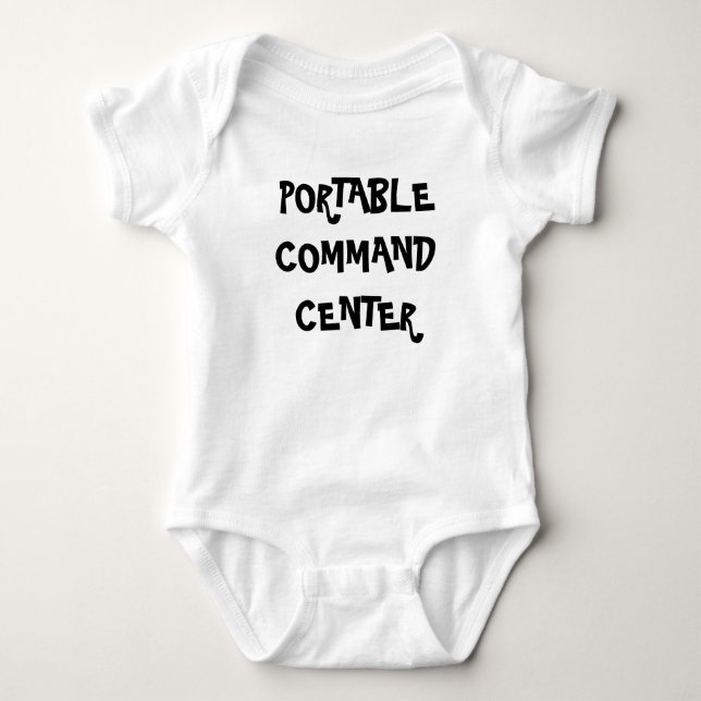 Portable command center  baby bodysuit (Front)