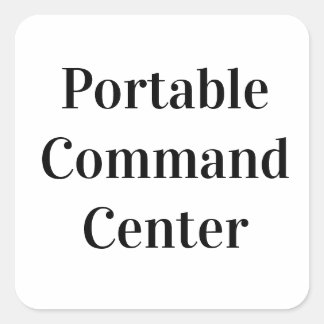Portable command center square sticker