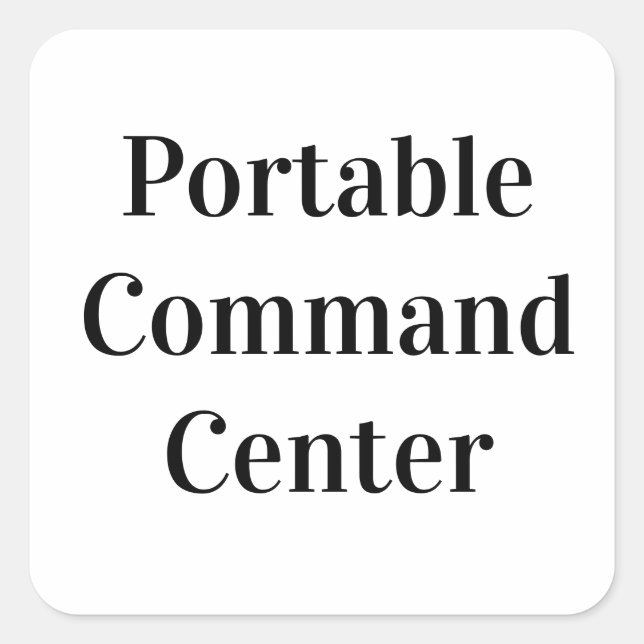 Portable command center square sticker (Front)