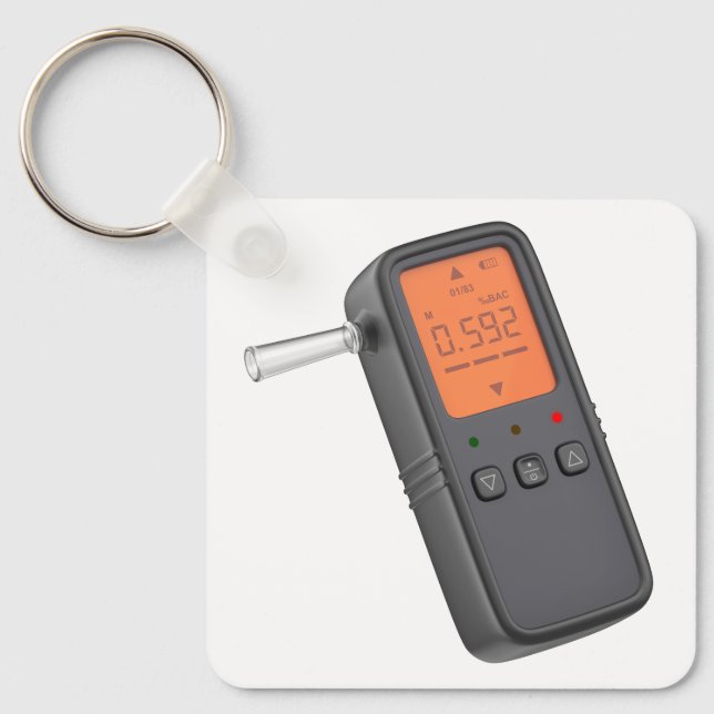 Portable digital breathalyzer keychain (Front)