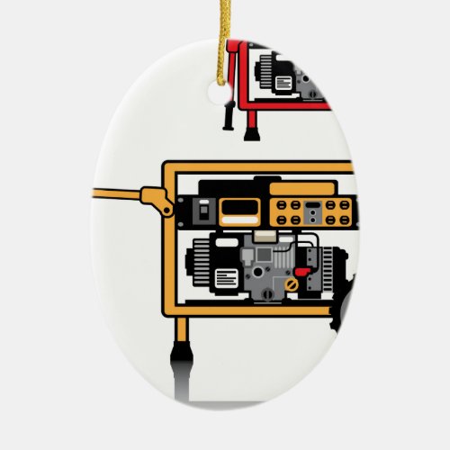 Portable Generator vector Ceramic Ornament