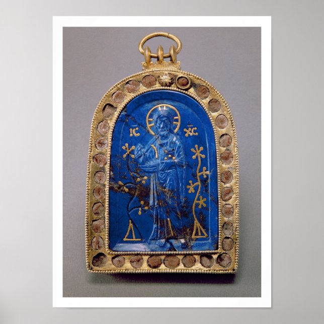 Portable Icon, probably medieval (lapis lazuli) Poster (Front)