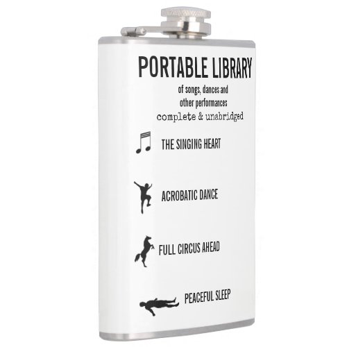 Portable Library Of Performances funny Hip Flask